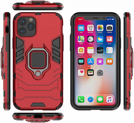 Husa iPhone 11 PRO Rosie Military cu Inel - Img 3