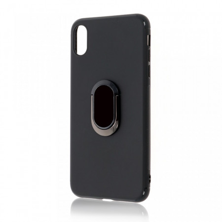 Husa iPhone XR Neagra Din Silicon Premium Cu Inel Rotativ - Img 3
