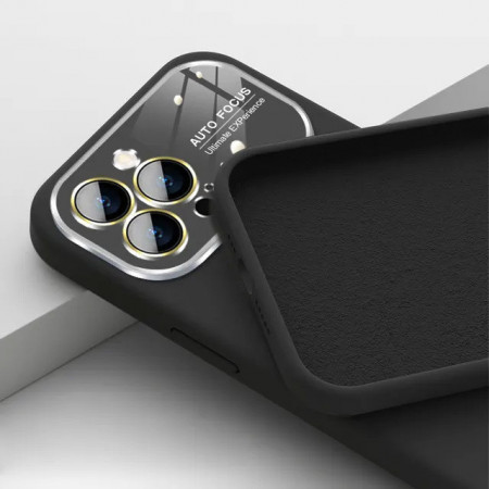 Husa Soft Silicone Lens pentru Iphone 15 Plus Negru