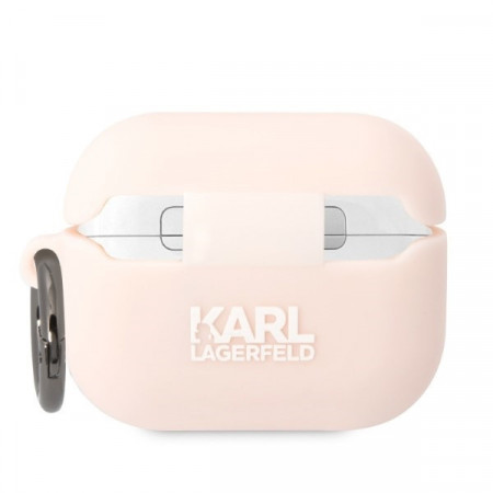 Original Case KARL LAGERFELD - Silicone Choupette Head 3D KLAPRUNCHP for AirPods Pro Cover - pink