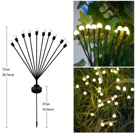 Set 10 Lumini Solare LED pentru Exterior – Lumină Multicoloră, Rezistente la Apă, Montaj Ușor, TMWM124929 - Img 2