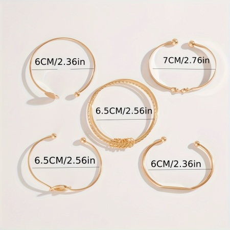 Set de 5 brățări elegante aurii – design minimalist și modern, PMUN76537 - Img 5