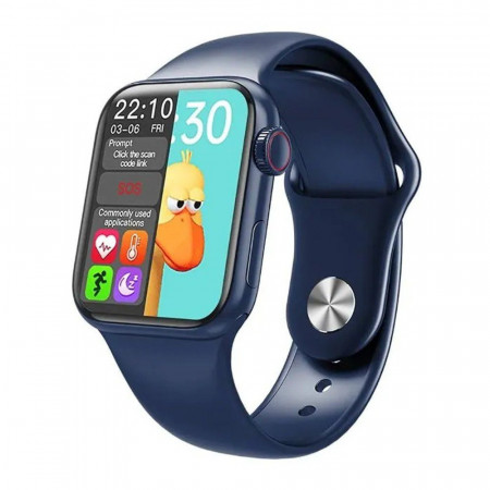 Smartwatch T500+, HiWatch, Ecran 1.75 inch, Monitorizare Cardiaca, Tensiune, Sedentarism, Bluetooth 4.2 , Albastru, T500PLUS-BLUE