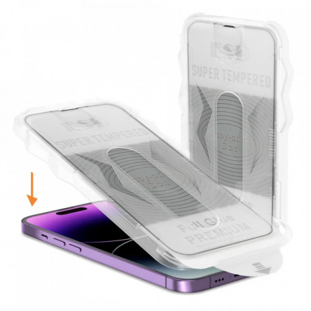 Sticla Tempered Full Glue Easy-Stick Box pentru IPHONE 13 PRO MAX/14 PLUS Negru