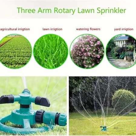 Aspersor de grădină cu 3 brațe rotative – 360° reglabil, TMJP121671 - Img 2