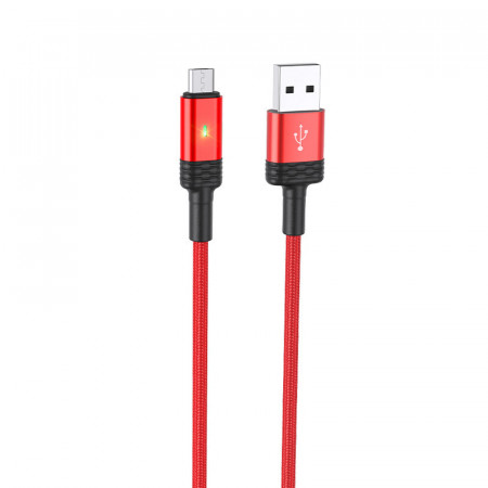 Borofone Cablu BU30 Lynk Smart power-off - USB to MicroUSB - 2,4A 1,2 metri red - Img 2