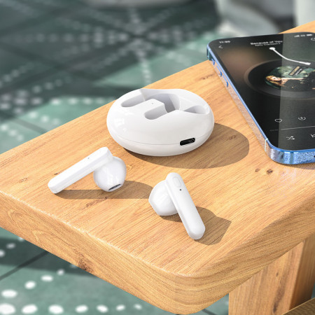 Casti Borofone TWS Bluetooth BW08 Luxury White - Img 2