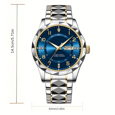 Ceas business barbatesc, quartz, curea metalica, TMPG106640 - Img 2