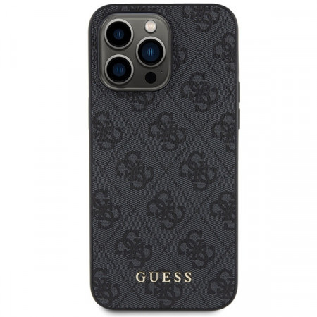 Husa Originala GUESS HardCarcasa 4G Metal Auriu Logo GUHCP15LG4GFGR pentru Iphone 15 Pro Grey - Img 2