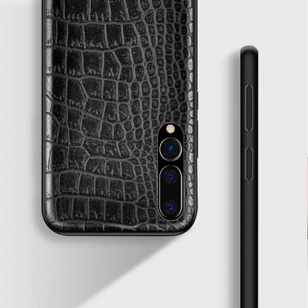 Husa pentru Huawei P30, Pro cu protectie ridicata, TPU + Crocodil Design, rezistenta la socuri, negru - Img 2
