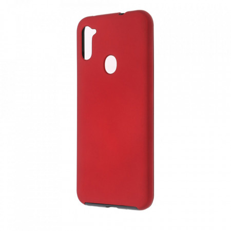 Husa Samsung Galaxy A11 - 360 Fully cu Spate din Policarbonat si Folie din Silicon - Rosu - Img 3