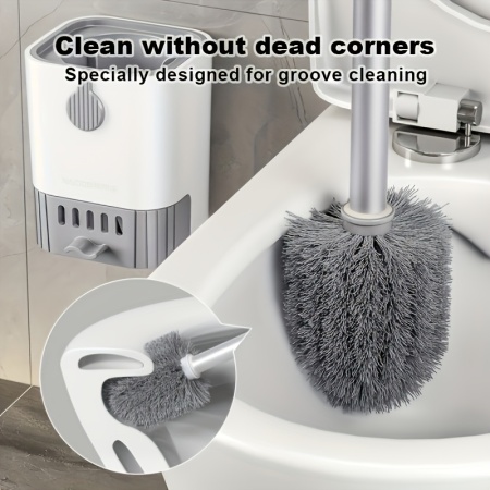 Perie Flexibilă de Toaletă cu Suport de Perete – Design Modern și Igienic, TMUX490521 - Img 3
