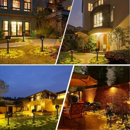 Set 4 lămpi solare LED tip torță pentru grădină – Iluminat decorativ cu efect de proiecție, TMQY381581 - Img 5