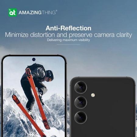 Amazing Thing Tempered glass AR Lens Glass S24CAMBGLA on camera for Samsung Galaxy S24 (3 pieces) black - Img 2