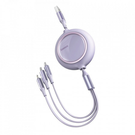 Baseus Cablu Bright Mirror 3 in 1 - USB to Micro USB, Lightning, Tip C - 3,5A 1,2 metri (CAMLT-MJ05) purple - Img 3
