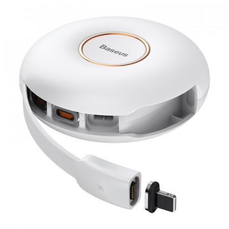Baseus Cablu Zinc Magnetic 3 in 1 - Tip C to Micro USB, Lightning, Tip C - 20W 1 metre (CAMLC-02) alb