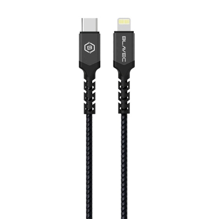 Blavec Cable Raptor braided - Type C to Lightning - PD 20W 2,4A 0,25 metres (CRA-CL24BG025) black-grey, MGKABAV1662