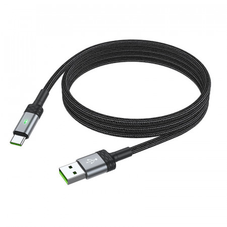 Borofone Cablu BU30 Lynk Smart power-off - USB to Tip C - 5A 1,2 metri Negru
