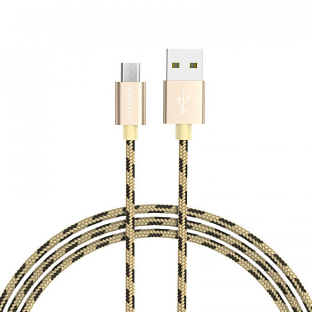 Cablu Borofone BX24 Ring Current - USB to Micro USB - 2,4A 1 metru auriu