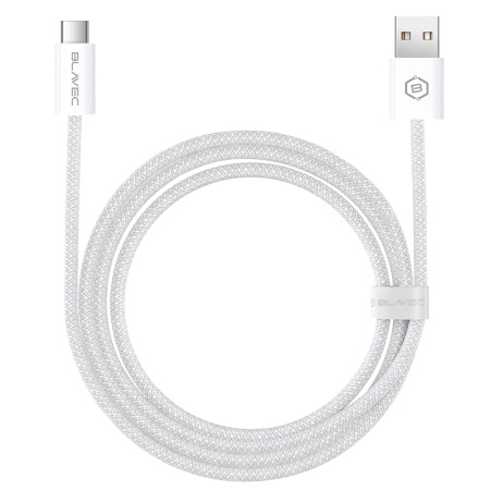 Cablu împletit Blavec Candy - USB la Tip C - PD 60W, 3A, 1 metru, Apple, CarPlay/Android Auto (CCA-UC3W10) Alb, MGKABAV1764