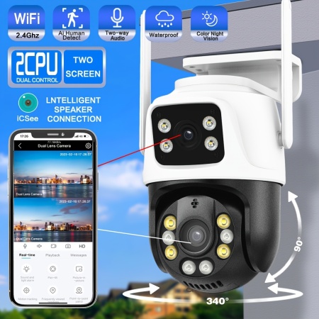 Cameră de supraveghere WiFi 4K – 8MP cu lentile duble și viziune nocturnă inteligentă, TMAV35371 - Img 6