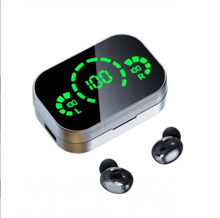 Casti fara fir, in-ear, stereo, Bluetooth 5.3, LED Display, PMYD04