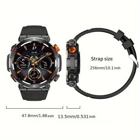 Ceas smartwatch sport, cu busolă si lanterna LED, PMHV30629-NEGRU - Img 4
