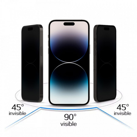 Folie Sticla Tempered Privacy Sticla pentru IPHONE 14 PRO Negru - Img 2