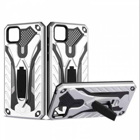 Husa Huawei Y5p - Military Defender Antisoc cu Suport Wide - Silver - Img 1