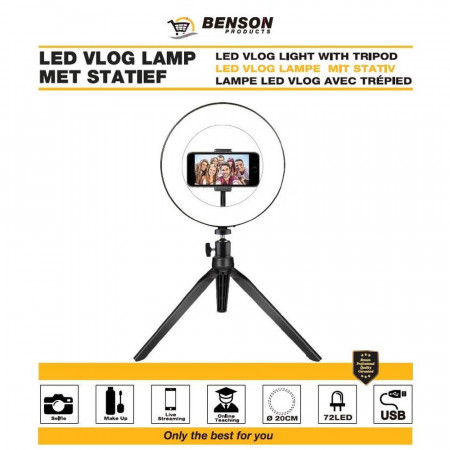 Lampa circulara LED cu trepied si suport pentru telefon, PM0129213 - Img 3
