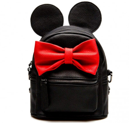 Mini Rucsac Dama Red Bow, negru, L302
