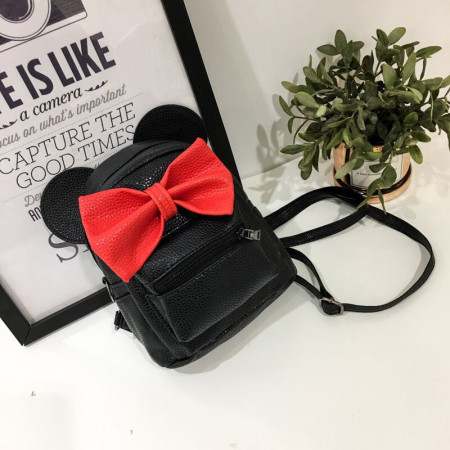 Mini Rucsac Dama Red Bow, negru, L302 - Img 7
