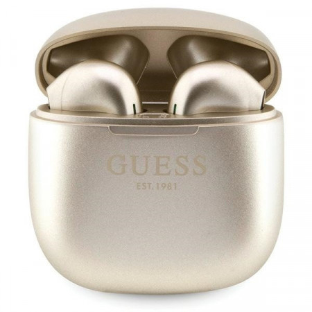Original Albastrutooth Earphones TWS GUESS GUTWST26PSK + docking station Classic EST Logo Auriu - Img 3