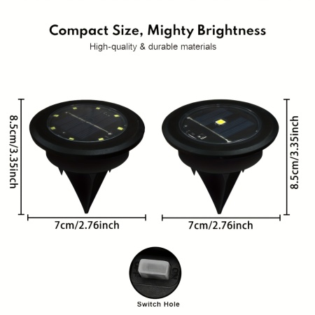 Set 12 lămpi solare LED pentru sol – iluminat decorativ și funcțional pentru grădină, TMHP472366 - Img 2