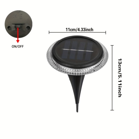 Set 4 lămpi solare LED rotunde pentru sol – Iluminat decorativ cu 8 LED-uri, TMHR603524 - Img 2