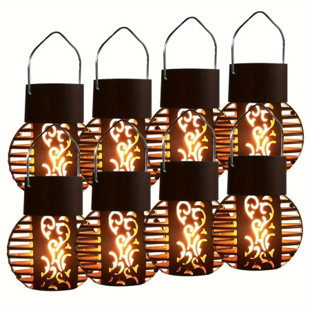 Set lămpi solare LED tip lampadar – Iluminat decorativ vintage pentru grădină, TMAV106778 - Img 8