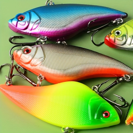 Set naluci de pescuit, 5 buc, multicolor, cu carlige, 7 cm, TMEL1212134 - Img 3