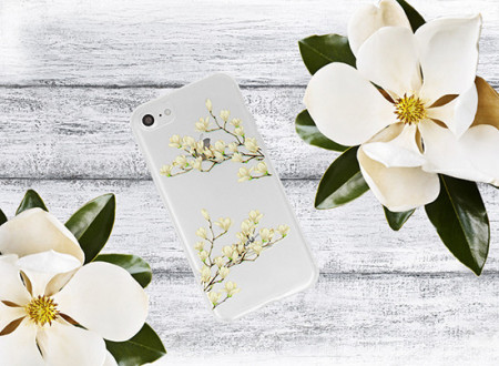 Telone Floral Husa Silicone pentru Iphone X/XS Magnolia - Img 2