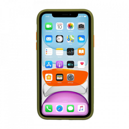 Vennus Color Button Bumper pentru Iphone 12 Pro Max Olive - Img 2