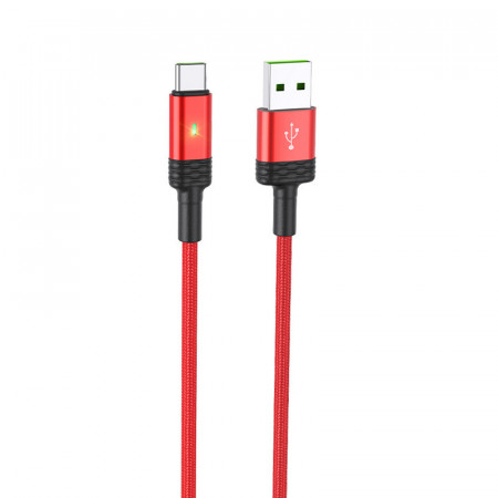 Borofone Cablu BU30 Lynk Smart power-off - USB to Tip C - 5A 1,2 metri red - Img 2