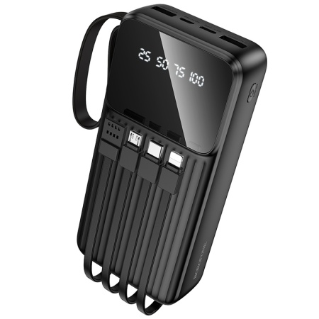 Borofone Power Bank 20000mAh BJ76A Smart - 2xUSB - with Type C, Lightning and Micro USB cables black, AKUM944 - Img 7