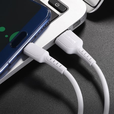 Cablu Borofone BX16 Easy - USB la Tip C - 3A, 1 metru, alb, MGKABAV1291 - Img 3