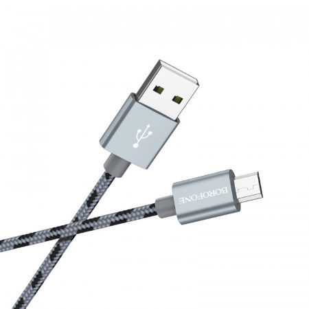 Cablu Borofone BX24 Ring Current - USB to Micro USB - 2,4A 1 metru gri