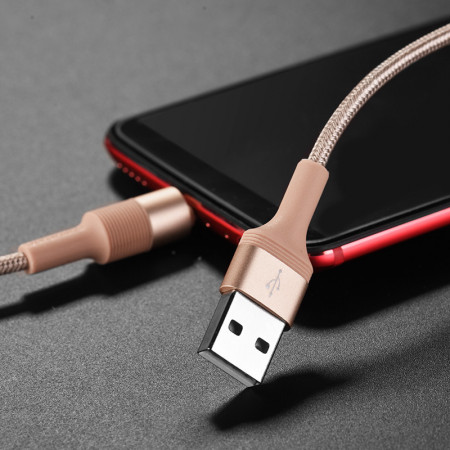 Cablu Borofone Outstanding - USB to Micro USB - 2,4A 1 metru, auriu