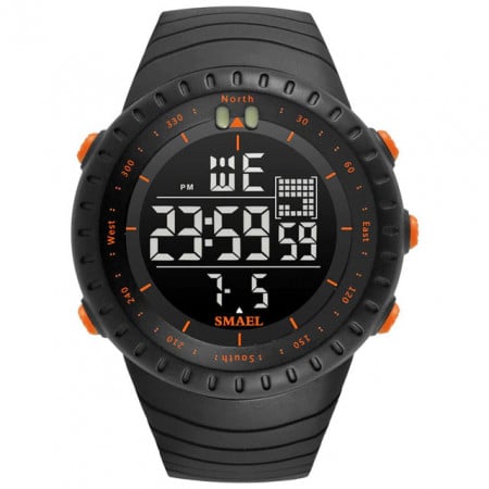 Ceas pentru barbati Smael, Sport, Digital, Rezistent la socuri, Gri, SML004-ORANGE