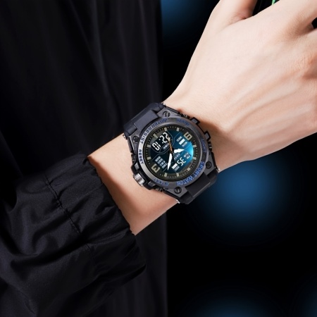 Ceas quartz sport pentru barbati, negru, TMFL546401 - Img 4