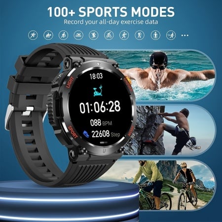 Ceas smartwatch sport, cu busolă si lanterna LED, PMHV30629-NEGRU - Img 5