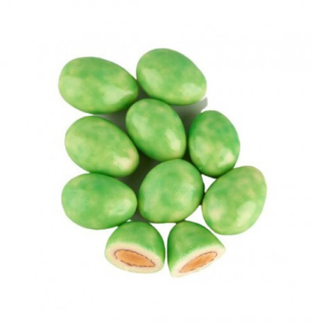 Drajeuri din ciocolata alba cu migdale si menta 200g