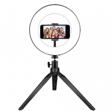 Lampa circulara LED cu trepied si suport pentru telefon, PM0129213
