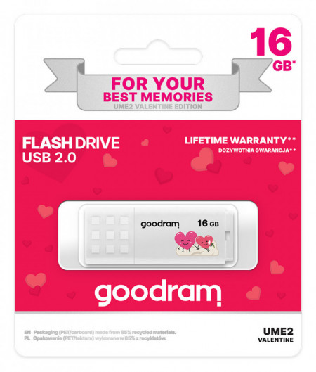Memorie Usb - GOODRAM UME2 16GB USB 2.0 Valentine Edition WHITE